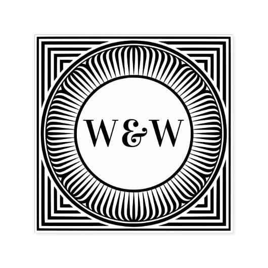 Geometric Monogram Self-Inking Stamp Permastempel (Design)