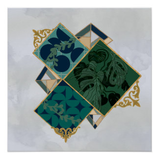Geometric Monstera Poster