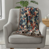 Geometric Mosaic in Blue and Red Decke