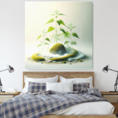 Geometric Moss Garden Leinwanddruck (Insitu (Schlafzimmer))