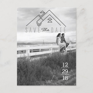 Geometric Mountain | Moderne Save-The-Date-Karte Ankündigungspostkarte