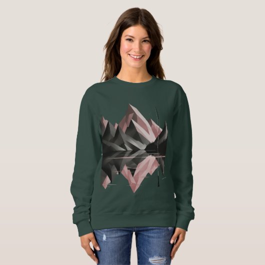 Geometric Mountain Scene – Women’s Sweatshirt (Vorne ganz)
