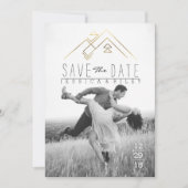 Geometric Mountian | Gold Save the Date Foto (Vorderseite)