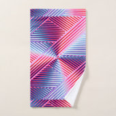 Geometric Multicolored Gradient Lines Modern  Badhandtuch Set (Handtuch)