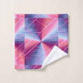 Geometric Multicolored Gradient Lines Modern  Badhandtuch Set (Waschlappen)