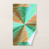 Geometric Multicolored Gradient Lines Modern  Badhandtuch Set (Handtuch)