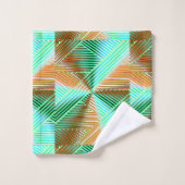 Geometric Multicolored Gradient Lines Modern  Badhandtuch Set (Waschlappen)