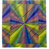 Geometric Multicolored Gradient Lines Modern Duschvorhang (Vorderseite)