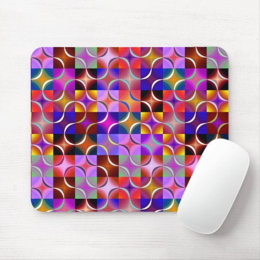 Geometric Multicolored Squares Mousepad (Mit Mouse)