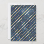Geometric Navy and Gold Frame Watercolor Einladung (Rückseite)