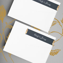 Geometric Navy Blue Gold Gatsby Wedding