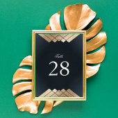 Geometric Navy Blue Gold Gatsby Wedding Tischnummer