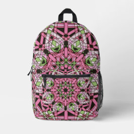 Geometric Neon Strawberry Mandala Bedruckter Rucksack