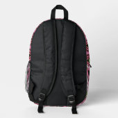 Geometric Neon Strawberry Mandala Bedruckter Rucksack (Rückseite)