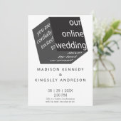 Geometric New High Tech Epic Black Cube ONLINE Einladung (Stehend Vorderseite)