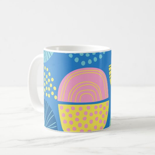 Geometric Nordic: Moderner Abstrakter Hintergrund. Kaffeetasse (Vorderseite Links)