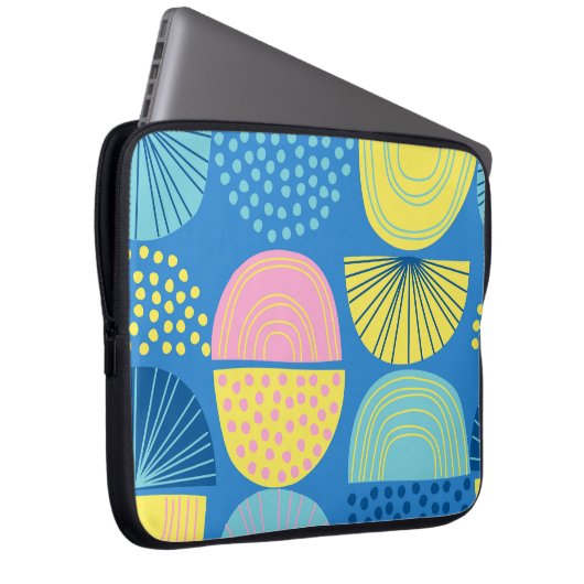 Geometric Nordic: Moderner Abstrakter Hintergrund. Laptopschutzhülle (Vorne Rechts)