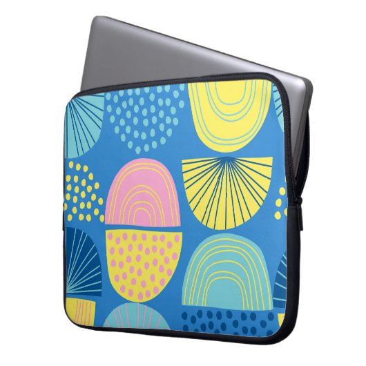 Geometric Nordic: Moderner Abstrakter Hintergrund. Laptopschutzhülle (Vorderseite Links)