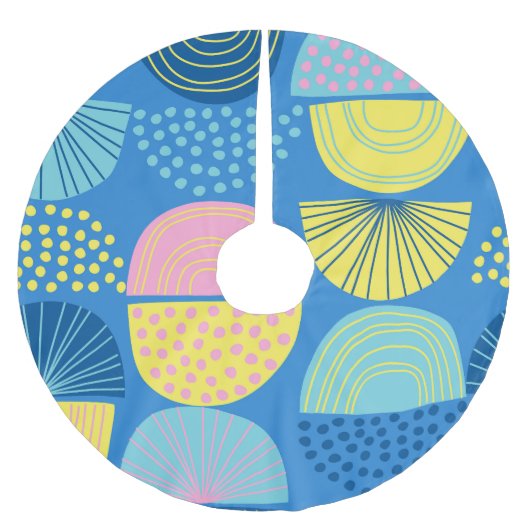 Geometric Nordic: Moderner Abstrakter Hintergrund. Polyester Weihnachtsbaumdecke (Vorderseite)