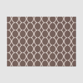 Geometric Ogee Lattice Chocolate Brown Seidenpapier