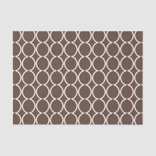 Geometric Ogee Lattice Chocolate Brown Seidenpapier (Vorderseite)