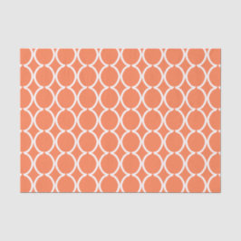 Geometric Ogee Lattice Coral Seidenpapier