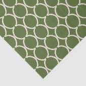 Geometric Ogee Lattice Olive Green Seidenpapier (Ausschnitt)