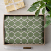 Geometric Ogee Lattice Olive Green Seidenpapier (Geschenk)