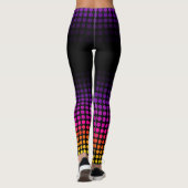 Geometric Ombre Sunset Pattern auf Schwarz Leggings (Rückseite)