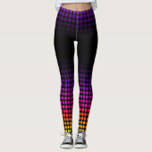Geometric Ombre Sunset Pattern auf Schwarz Leggings (Vorderseite)