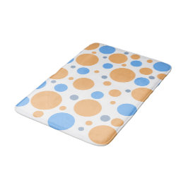 Geometric Orange Blue Gray Polka Dots Badematte