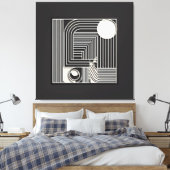 Geometric Orbit Lines Leinwanddruck (Insitu (Schlafzimmer))