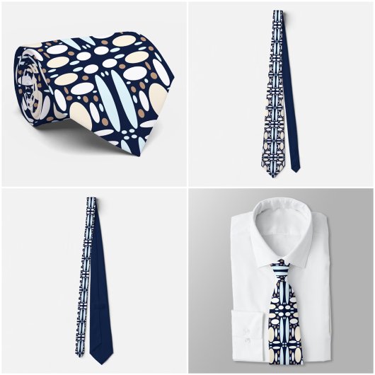Geometric Oval Pattern Tie Krawatte