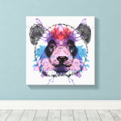 Geometric Panda Bear Leinwanddruck (Insitu (Holzboden))