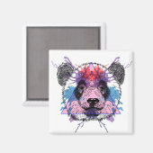 Geometric Panda Bear Magnet (Vorderseite/Rückseite)