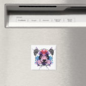 Geometric Panda Bear Magnet (In Situ (Geschirrspüler))