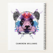 Geometric Panda Bear | Name hinzufügen Planer (Rückseite)