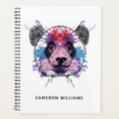 Geometric Panda Bear | Name hinzufügen Planer (Vorderseite)