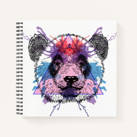 Geometric Panda Bear Notizblock (Vorderseite)
