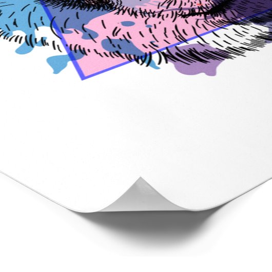 Geometric Panda Bear Poster (Ecke)