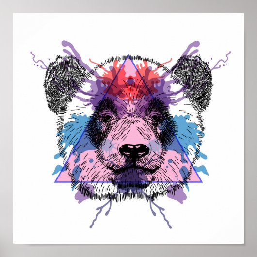 Geometric Panda Bear Poster (Vorne)