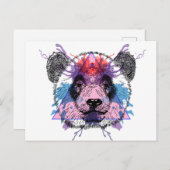 Geometric Panda Bear Postkarte (Vorne/Hinten)