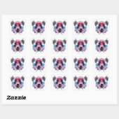 Geometric Panda Bear Quadratischer Aufkleber (Blatt)