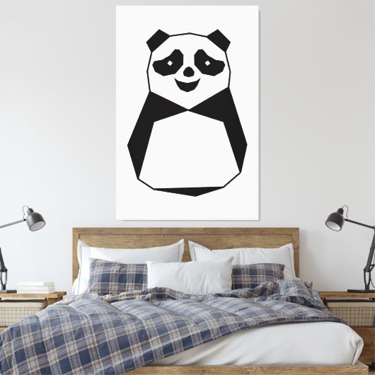 Geometric Panda Leinwanddruck (Insitu (Schlafzimmer))