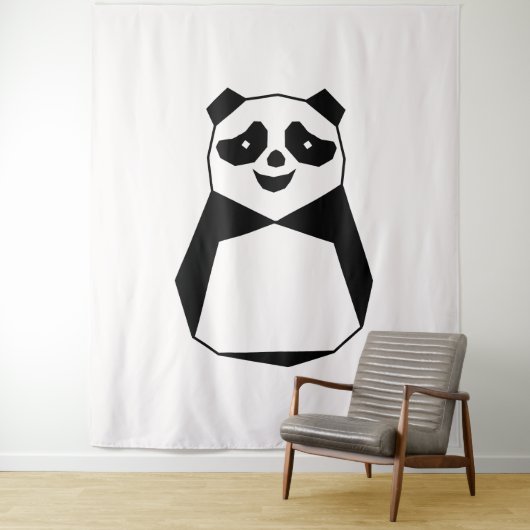 Geometric Panda Tapestry Wandteppich (Beispiel)
