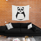 Geometric Panda Tapestry Wandteppich