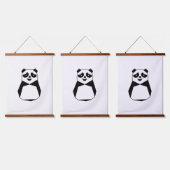 Geometric Panda Wandteppich Mit Holzrahmen (Dreifach)
