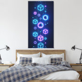 Geometric particles shimmered with neon light leinwanddruck (Insitu (Schlafzimmer))