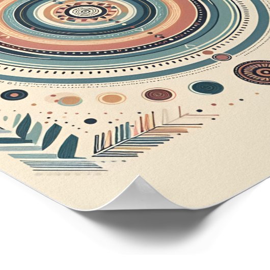 Geometric Pastel Boho Art Poster (Ecke)
