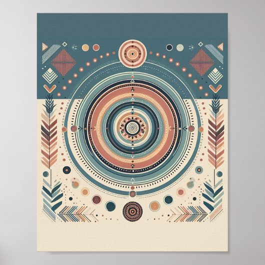 Geometric Pastel Boho Art Poster (Vorne)